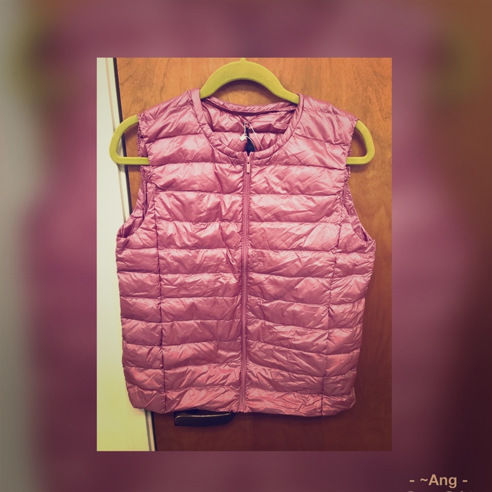 Down Vest With Bag Blush Pink
